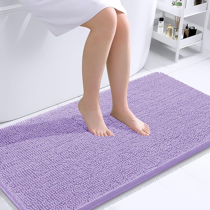 OLANLY Bathroom Rugs 44x24, Extra Soft Absorbent Chenille Bath Rugs, Rubber by OLANLY