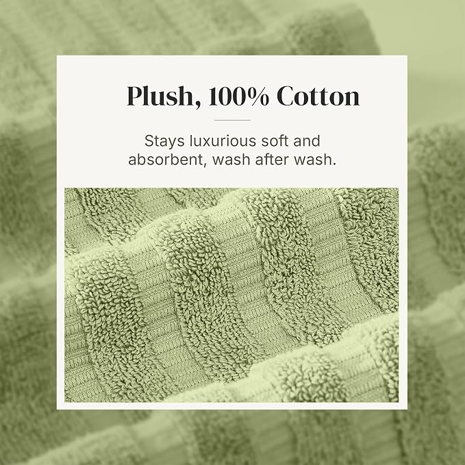 Modern Threads Organic Vines 6-Piece 100% Cotton Towel Set – Yarn Dyed Jacquard - Image 5