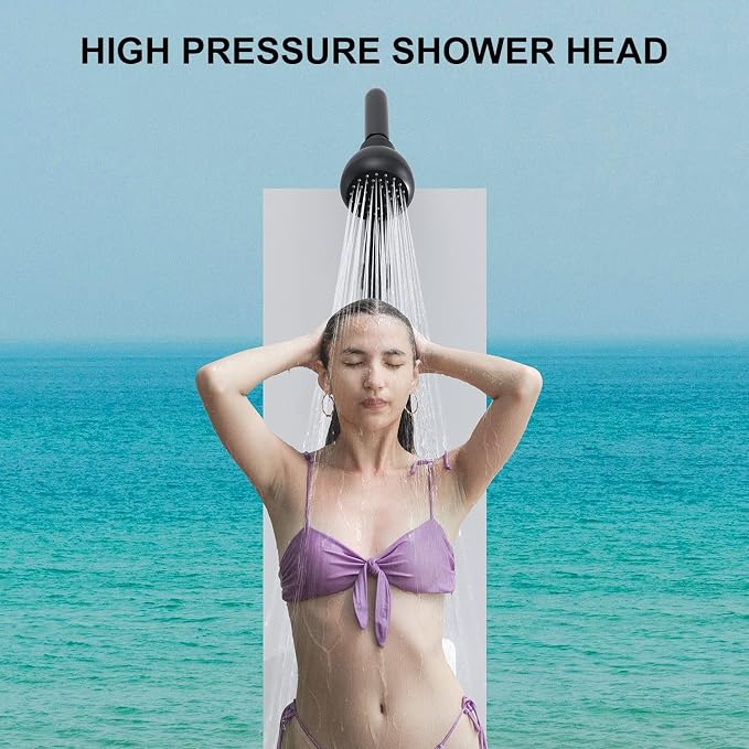 Outdoor Shower System, Matte Black Single Handle Outdoor Shower Faucet - Image 3