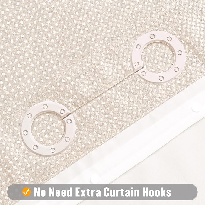 MitoVilla No Hooks Needed Extra Long Shower Curtain Liner Set - Image 3