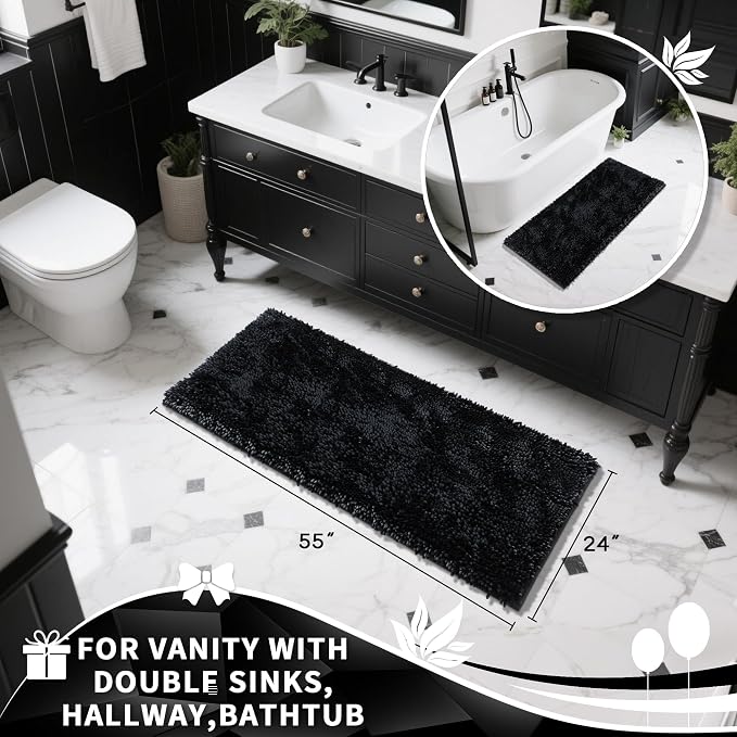 Yimobra Long Bathroom Rugs Runner 55x24 Inch, Extra Thick Soft Absorbent - Image 4