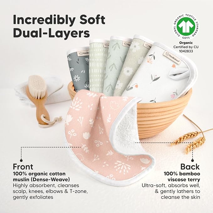 6-Pack Cotton Baby Washcloths for Newborn - Image 2