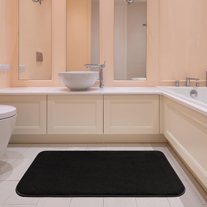 American Soft Linen 21x32 Fluffy Foamed Slip Reducer Bath Rug, Machine Washable - Image 2