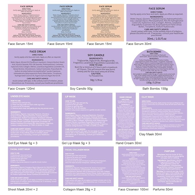 Christmas Gifts for Women, Lavender 33 Pcs Spa Bath & Body Gift Set, Face Sheet - Image 9