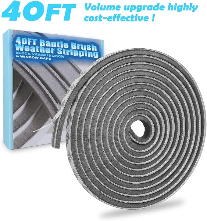 40FT Brush Weather Stripping Door Window Seal - Image 7