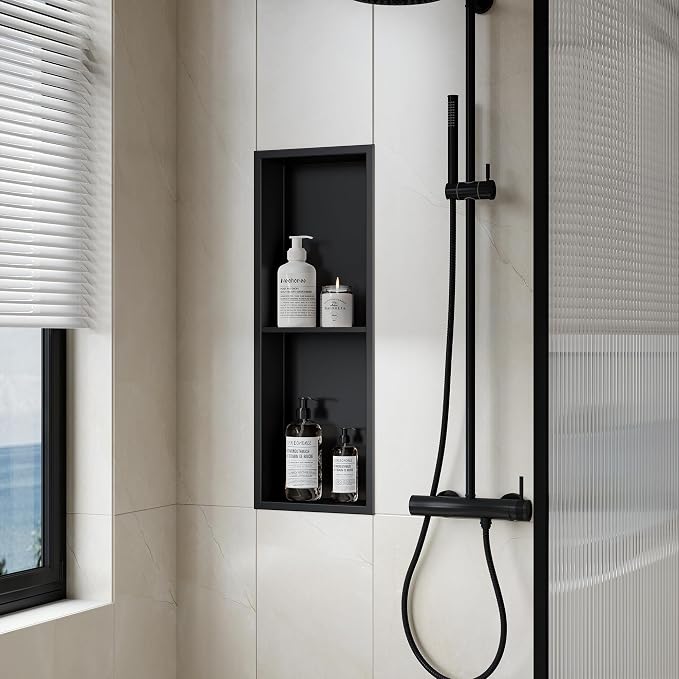 Neodrain Shower Niche Double Shelf Stainless Steel No Tile Needed Bathroom - Image 2