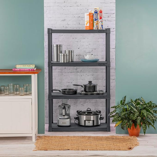 STERILITE 01643V01 4 Shelf Durable Solid Surface Shelving Unit, Flat Grey - Image 2