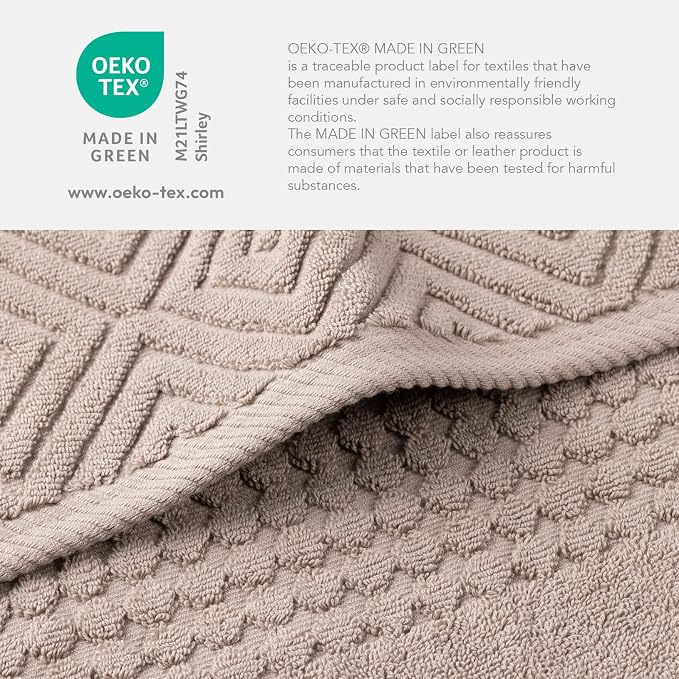 Texere 100% Organic Cotton Diamond Jacquard 700 GSM Luxury Bath Towel Sets - Image 2