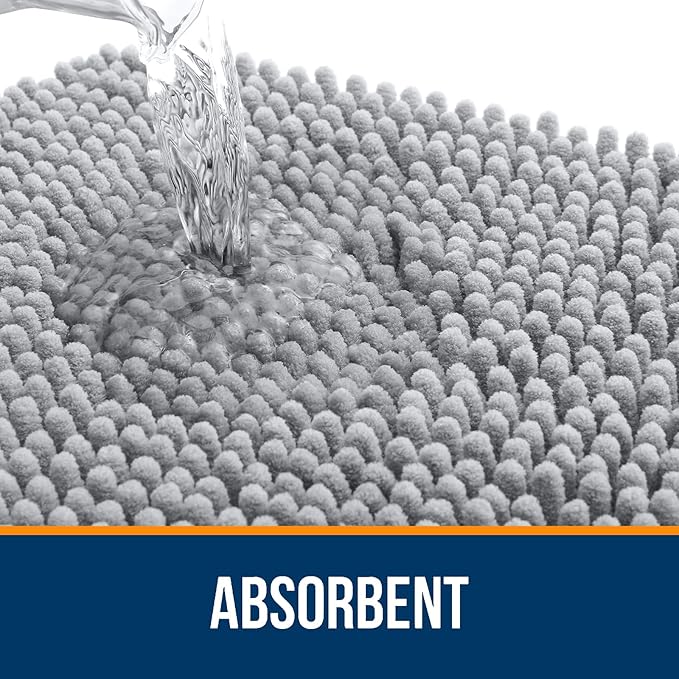 OLANLY Toilet Rugs U-Shaped 24x20, Extra Soft Absorbent Chenille Contour - Image 4
