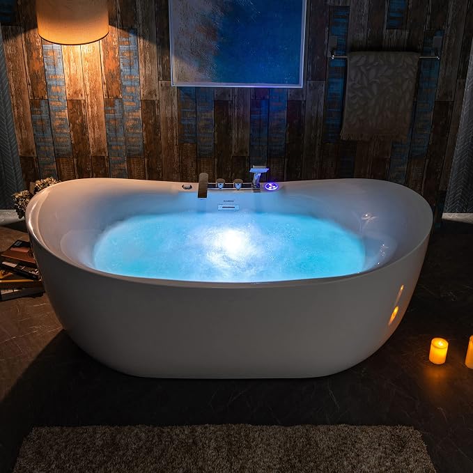 WOODBRIDGE 72" x 35-3/8" Whirlpool Water Jetted and Air Bubble Freestanding - Image 17