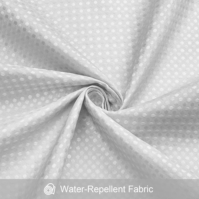 3 in 1 Shower Curtain Set, Light Grey Waffle Shower Curtain and PEVA Liner Set - Image 7