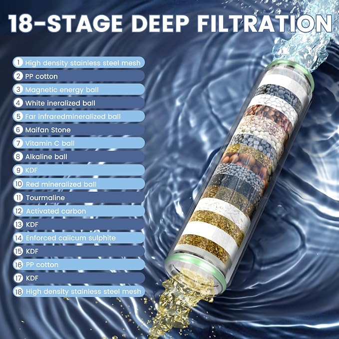 Filtered Shower Head with Handheld, High Pressure 4 Spray Mode Showerhead with - Image 3