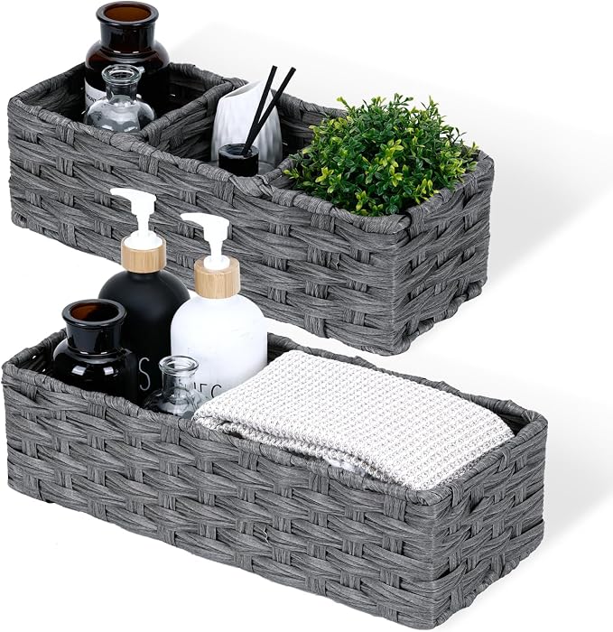 DULLEMELO Toilet Paper Basket for Organizing, Small Bathroom Baskets for Storage by DULLEMELO