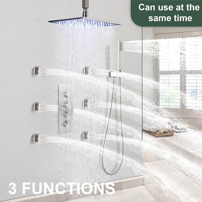 HOMEDEC 3 Way Shower Diverter Valve, 3 Outlets Multi Function Thermostatic - Image 5