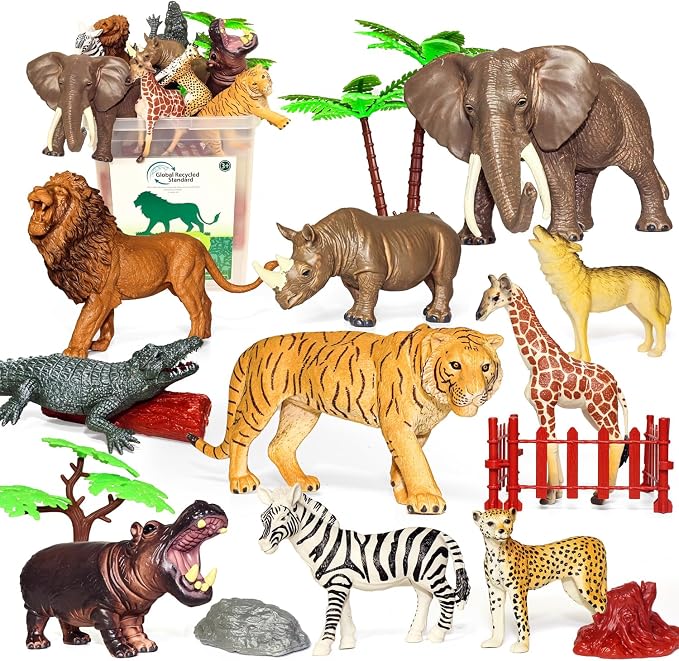 10 Big Realistic Safari Animal Toys by BIWASE