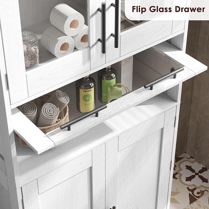 GarveeHome Tall Bathroom Cabinet, 67 in Storage Cabinet - Image 5
