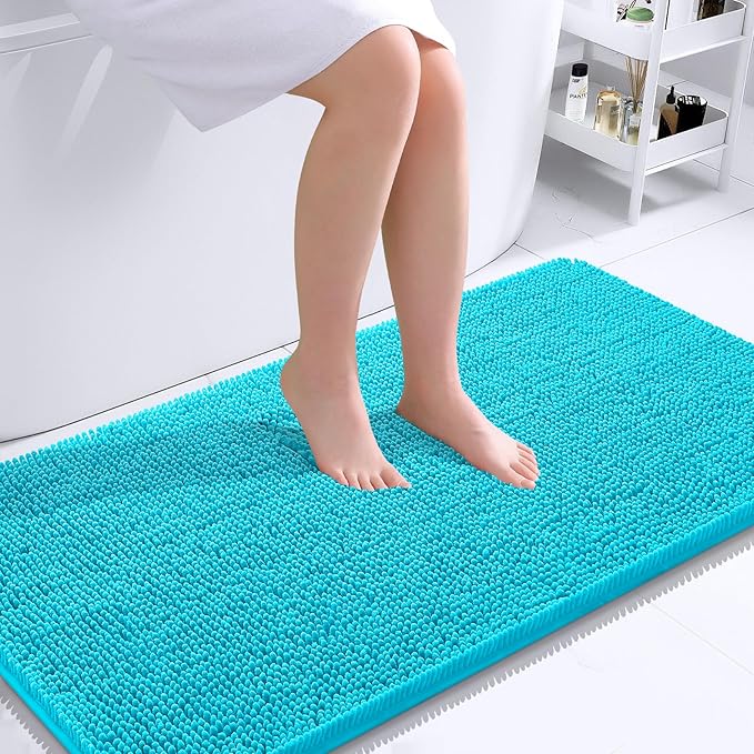OLANLY Bathroom Rugs 44x24, Extra Soft Absorbent Chenille Bath Rugs, Rubber by OLANLY