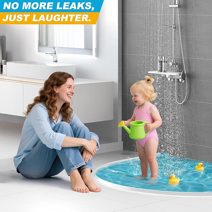 39" Shower Threshold Water Dam Silicone Shower Water Guard Collapsible Shower - Image 2