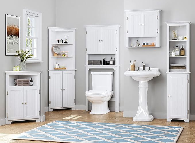 UTEX Over The Toilet Storage Cabinet, Over Toilet Bathroom Organizer - Image 9