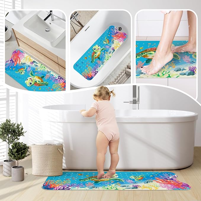 SHUCHING Baby Bath Mat for Tub Non Slip-40 X 16 Inch, Extra Long Kids Bathtub - Image 7