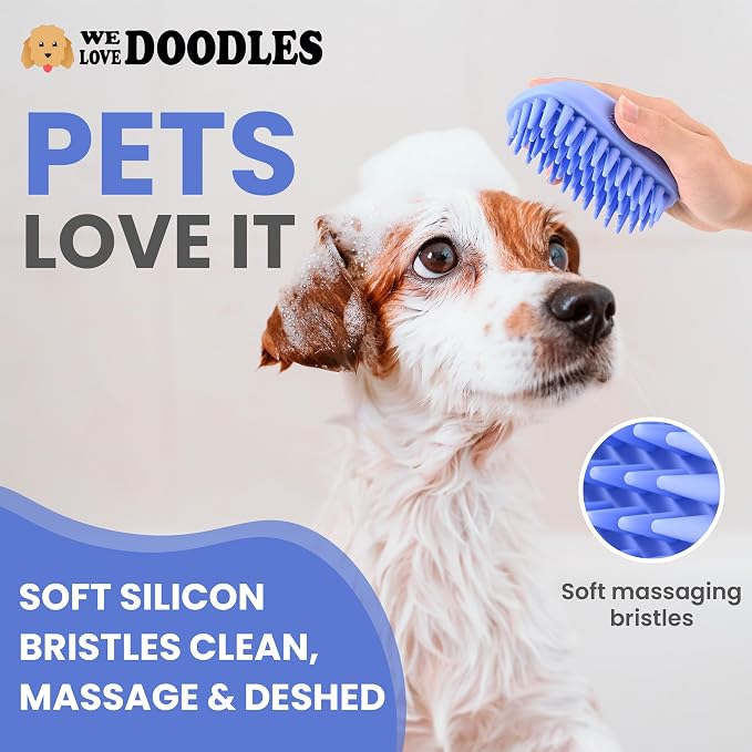 We Love Doodles Pet Rubber Bath Brush and Dog Shampoo - Image 4