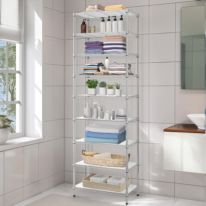 Finnhomy 9-Tier Wire Shelving Unit Adjustable Steel Wire Rack Shelving - Image 5