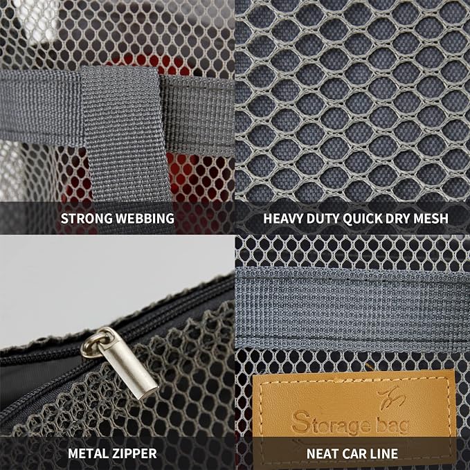 Mesh Shower Caddy Bag Portable Hanging Toiletry and Bath Organizer - Image 5