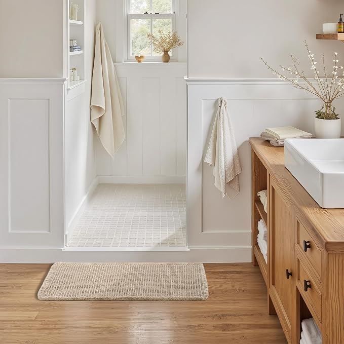 GRANNY SAYS Waffle Bath Mat 16" x 24", Boho Bathroom Rugs Non Slip Washable - Image 3