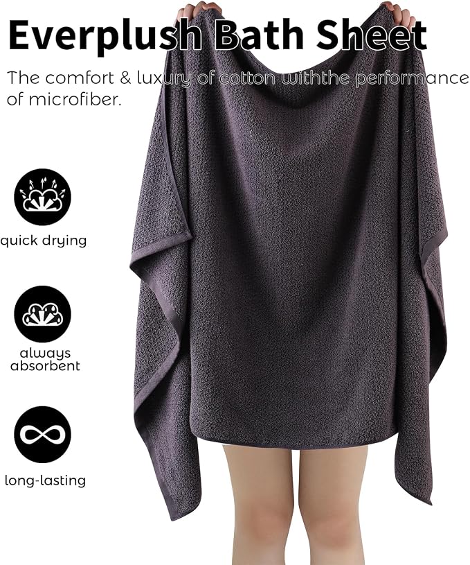 Everplush Diamond Collection Oversized Bath Towel – 1 Pieces, Super Soft & - Image 3