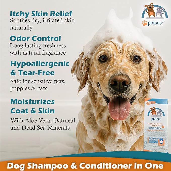 Oatmeal Dog & Cat Shampoo and Conditioner – Hypoallergenic Wash - Image 3