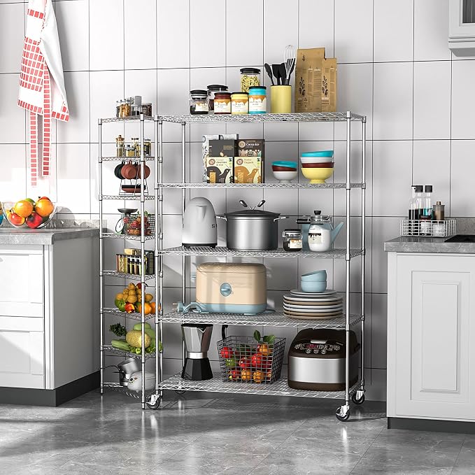 Wire Shelving Unit 5 Tier NSF Metal Shelf, 6000lbs Capacity Heavy Duty - Image 7