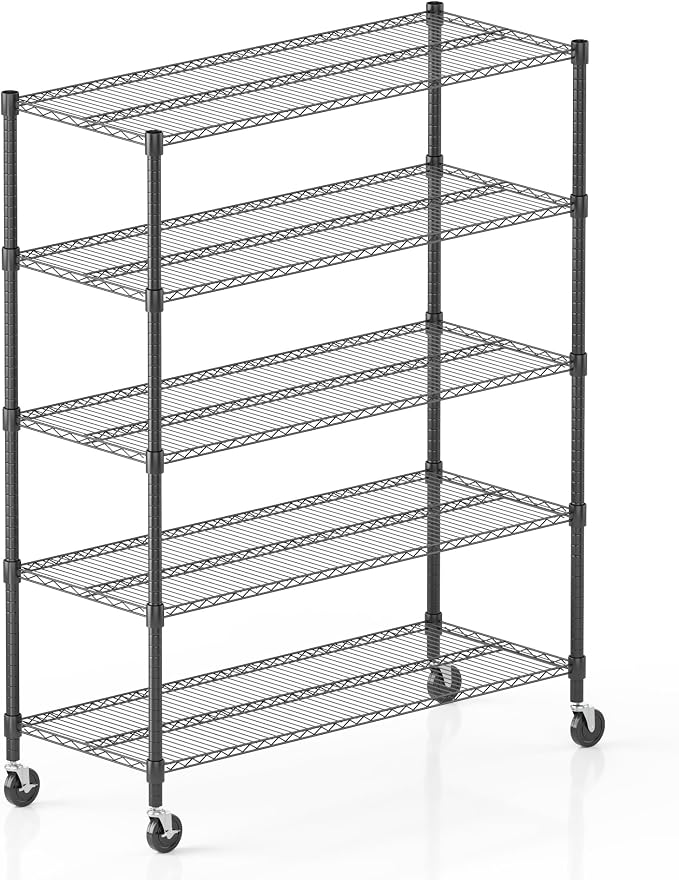 Homdox Heavy Duty Storage Shelves, 5 Tier Wire Shelving Unit - Image 9