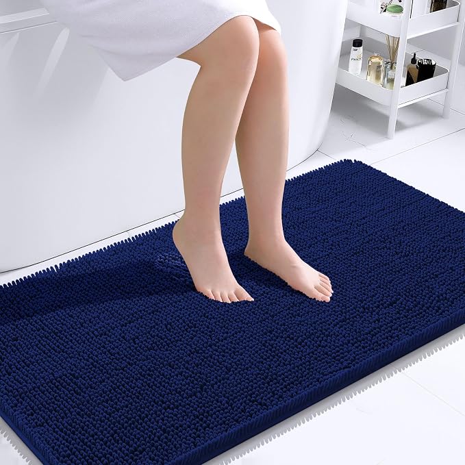 OLANLY Bathroom Rugs 45x27, Extra Soft Absorbent Chenille Bath Rugs, Rubber by OLANLY