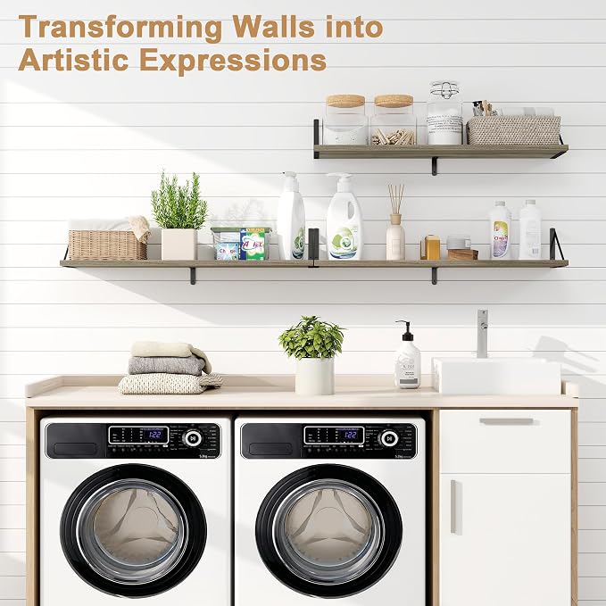 Fun Memories Floating Shelves for Wall, 36 Inches Long Set of 3 Wall Shelves - Image 6