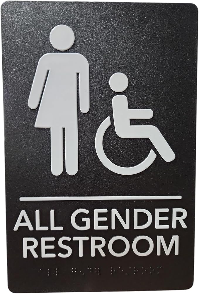 USA Made - Men's and Women's Restroom Signs ADA-Compliant Bathroom Door Signs by RockRidge