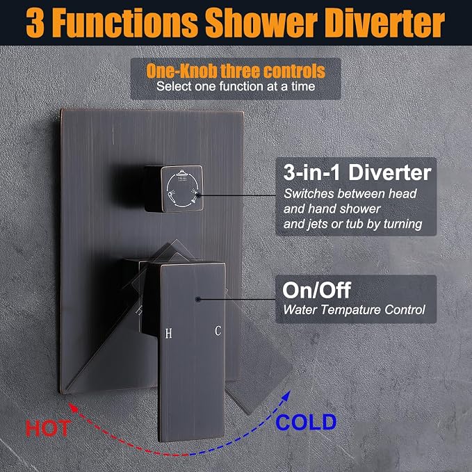 Enga Oil Rubbed Bronze Rain Shower System - Image 6