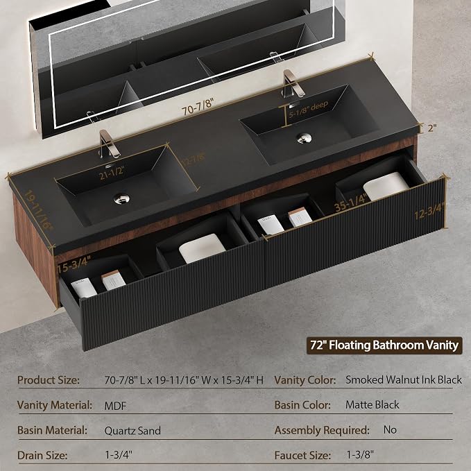 72 Inch Floating Bathroom Vanity - Image 6
