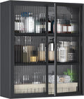 Bathroom Wall Cabinet with Glass Doors, Metal Medicine Cabinet with LED Light by VASAAOSD