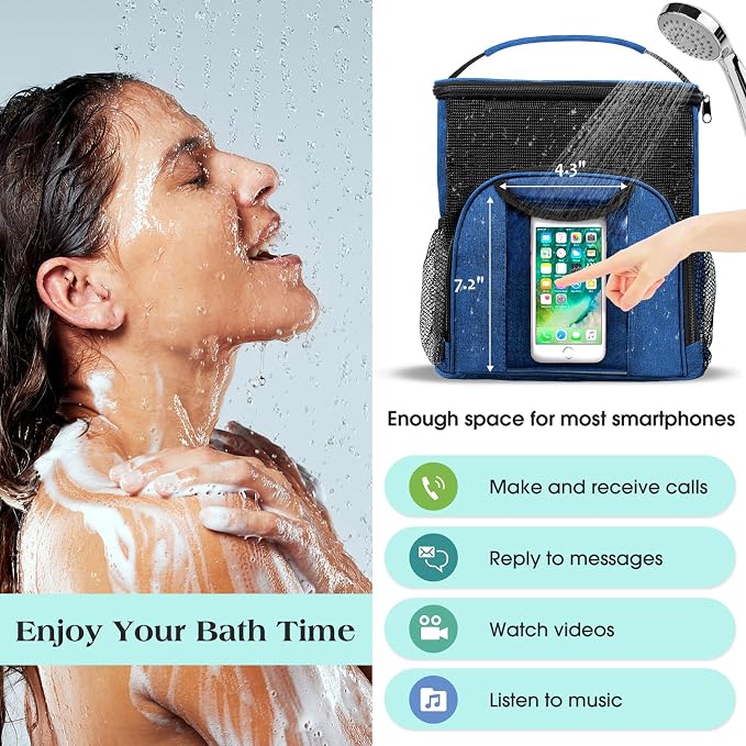 Attmu Mesh Shower Caddy Portable Dorm Tote Bag, Quick Dry Hanging Toiletry Bag - Image 5