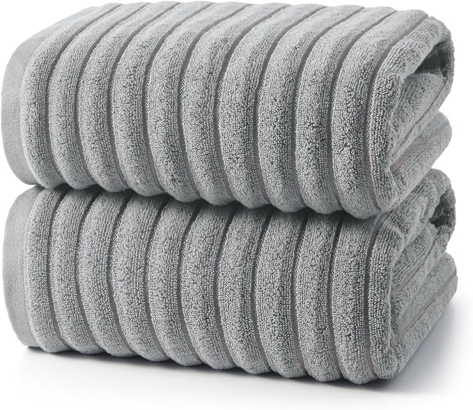 REDKISS 2Pack Large Bath Towels 31×63 inches, 100% Cotton, Super Soft and by REDKISSOnline