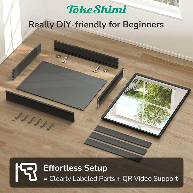 TokeShimi 40 x 32 Black Recessed Medicine Cabinet - Image 3