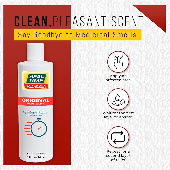 Real Time Pain Relief Cream 16oz Bottle | 17 Natural Ingredients: 1.25% Menthol - Image 5