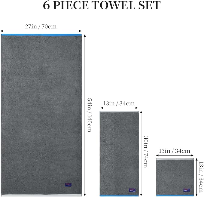 REDKISS 6 Pack Cotton Towel Set - Image 3