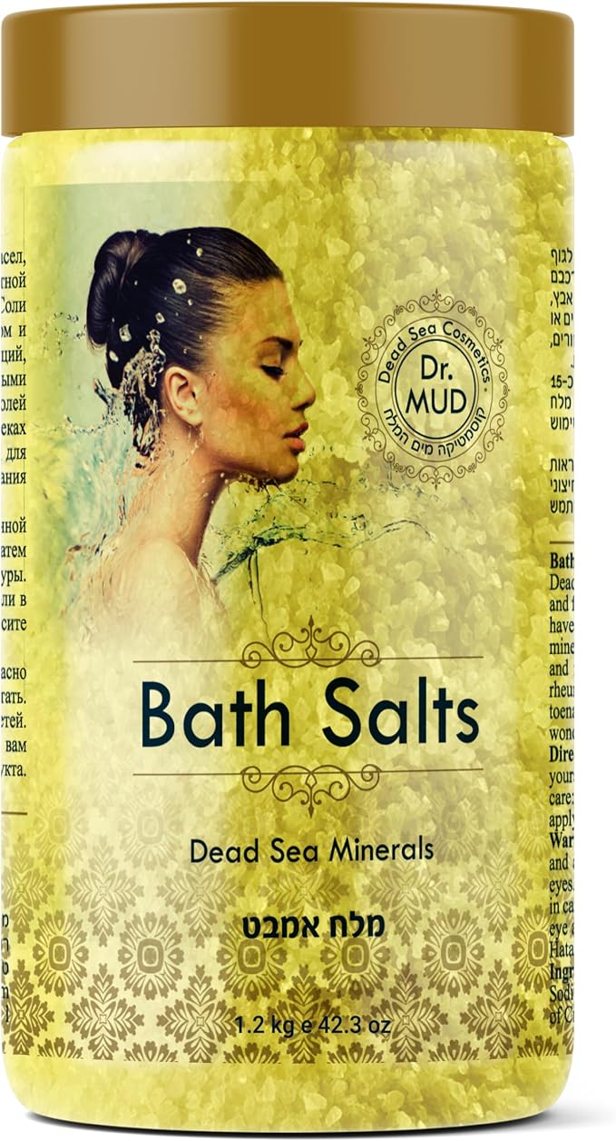 Natural Dead Sea Salt 100% Mineral-Rich Bath Soak, More Minerals Than Epsom Salt by DrMuddeadseacosmetics