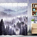 Riyidecor Purple Mountain Shower Curtain 72Wx72H Inch Nature Scenery Landscape by Riyidecor