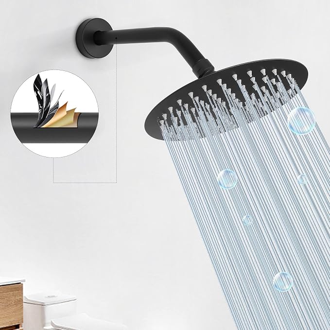 HarJue Shower Arm with Flange and Teflon Tape, Wall Mounted Shower Pipe 304 - Image 5