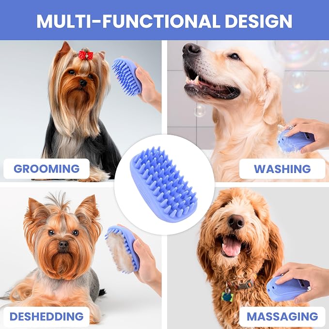 We Love Doodles Pet Rubber Bath Brush and Dog Shampoo - Image 2