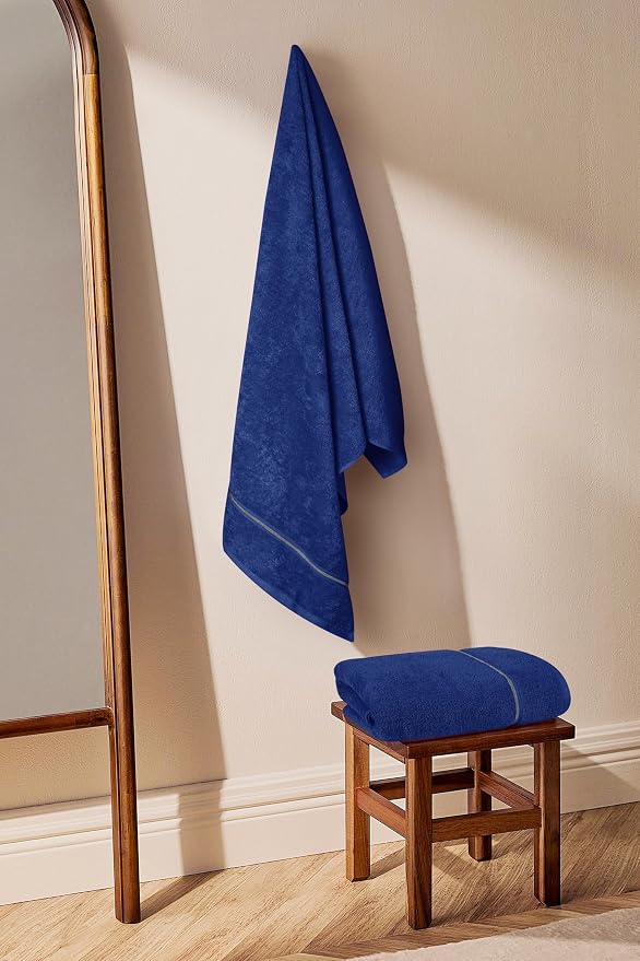 MyOwn Cotton 2 Pack Oversized Bath Towel Set 28x55 inches, Large Bath Towels - Image 4