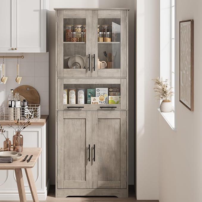 GarveeHome Tall Bathroom Cabinet, 67 in Storage Cabinet - Image 3