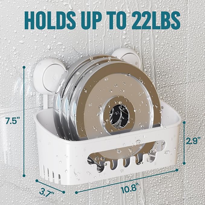 TAILI Shower Caddy Suction Cup, Heavy Duty Bathroom Organizer, Removable Shelves - Image 3